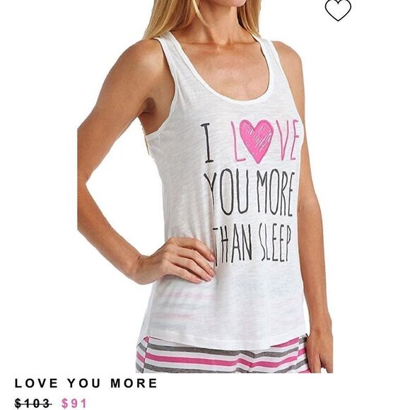 𝅺🆕 PJ Salvage I love You More Than Sleep Tank in Ivory - Picture 1 of 8